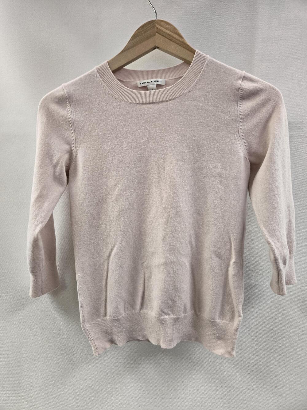 Banana Republic Sweater Womens Small Pink Silk Cashmere Crewneck Pullover Knit
